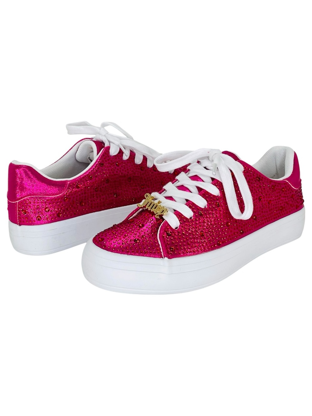 Juicy Couture Alanis Pink Rhinestone Womens Sneakers Size 6.5M - Picture 9 of 11